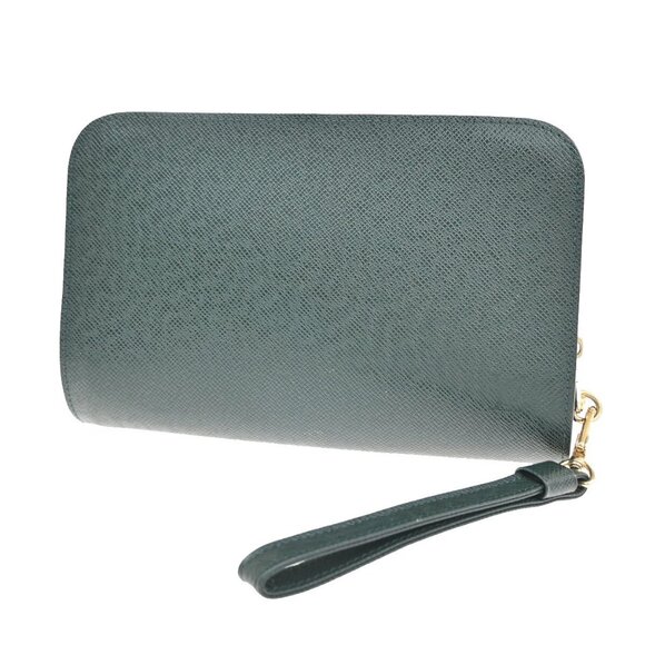 LOUIS VUITTON LV Logo Baikal Clutch Hand Bag Taiga Leather Epicea M30184 86EF236 - Picture 1 of 16